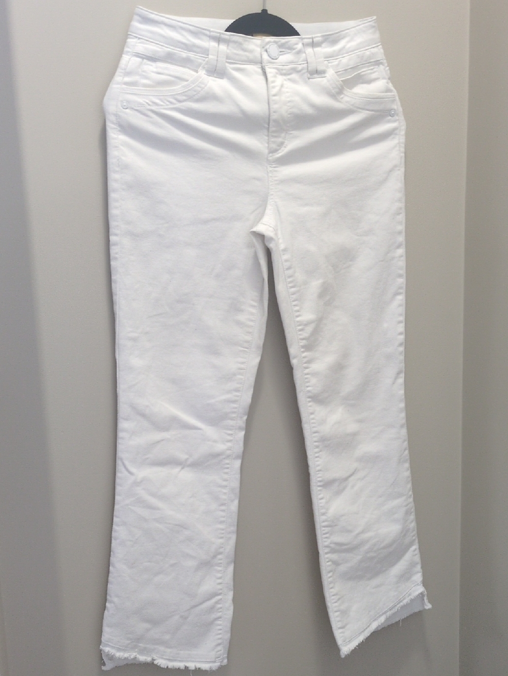 Democracy White Kick Flare Crop Jeans
